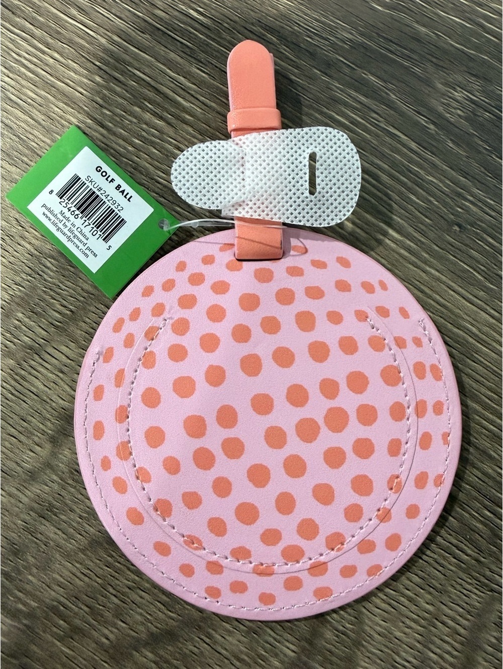 Kate Spade Pink and Orange Golf Ball Luggage Tag NEW